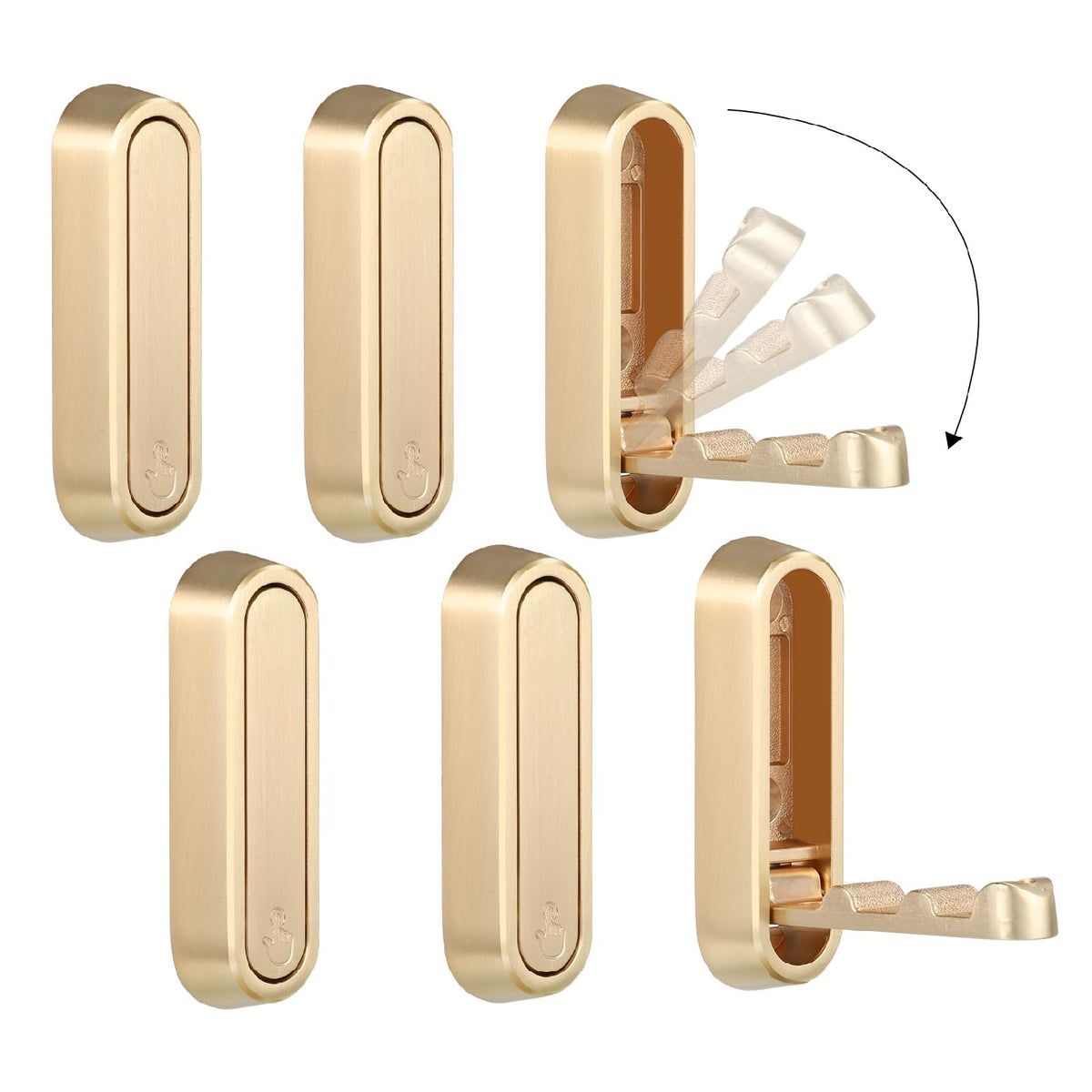 Dntorx folding coat hooks gold wall mount for neat entryway organization