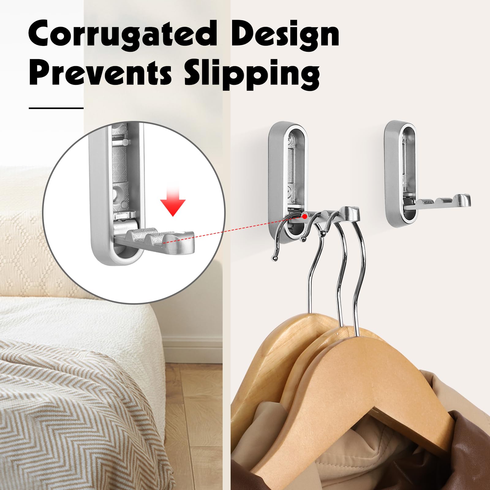 Dntorx folding coat hooks include screws and anchors for easy installation