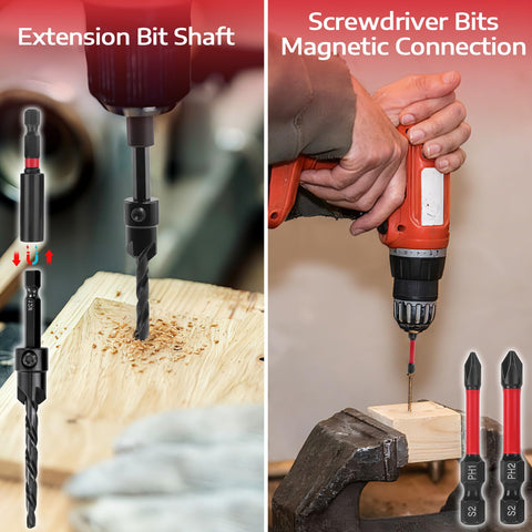 Doaho quick-change 1/4 inch hex shank for fast tool swaps.