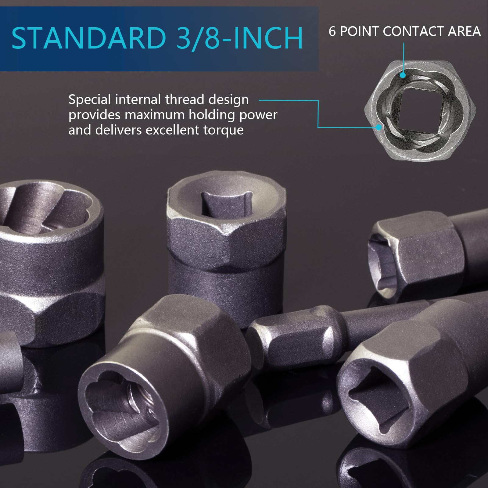 Doaho Cr-Mo screw extractor material detail highlights high-strength steel