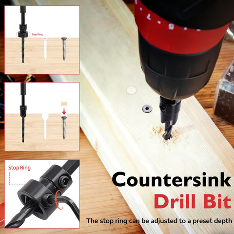 Doaho adjustable depth stop collars for consistent drilling depth.