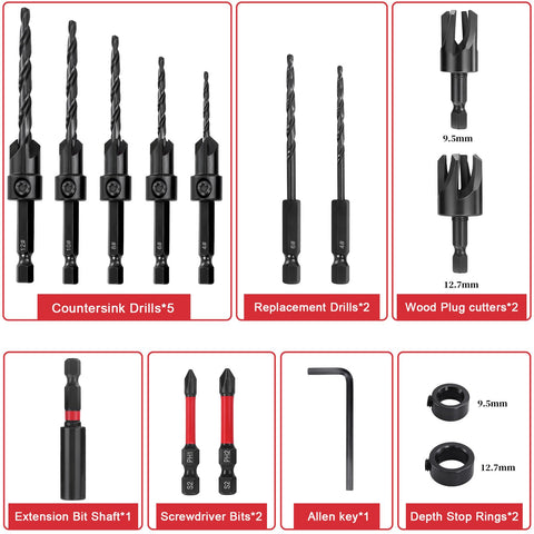 Doaho nitride-treated HSS countersink bits shown in close-up.