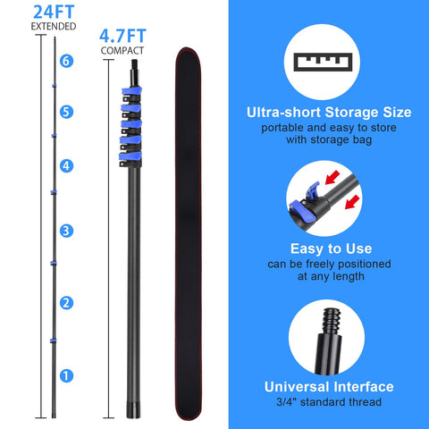 DOBEN lightweight carbon fiber extension pole in use during cleaning