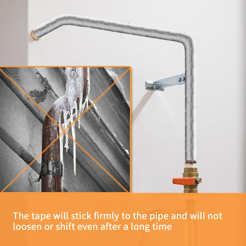 DOBTIM outdoor pipe wrap on exterior plumbing emphasizes moisture barrier.