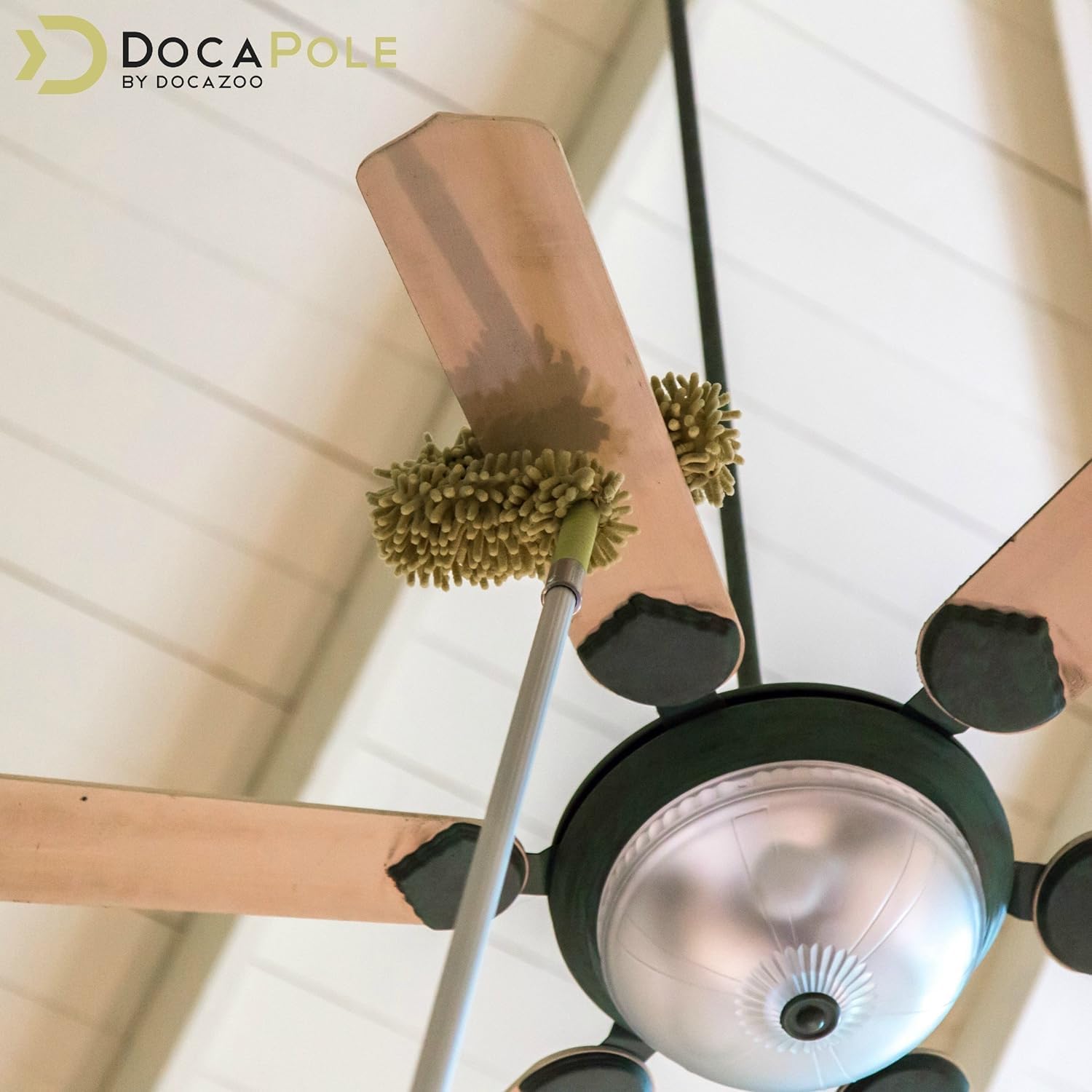 DOCAZOO dusters included provide versatile high-reach cleaning options.