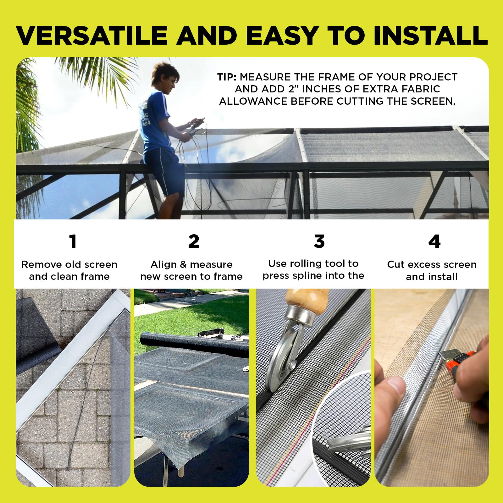DOCAZOO patio screen charcoal roll provides bug protection for outdoor living
