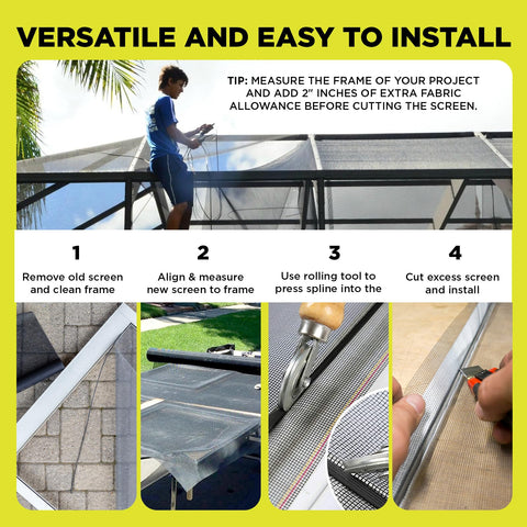 DOCAZOO patio screen charcoal roll provides bug protection for outdoor living