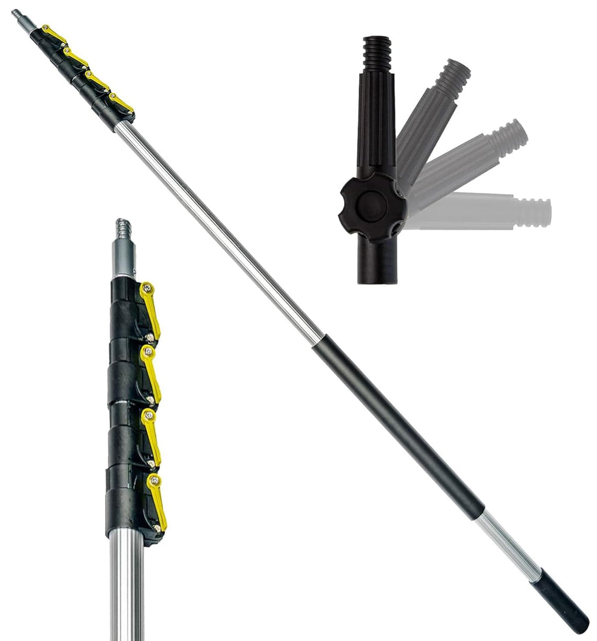 DOCAZOO telescoping pole 5 to 12 ft extended for high-reach cleaning tasks
