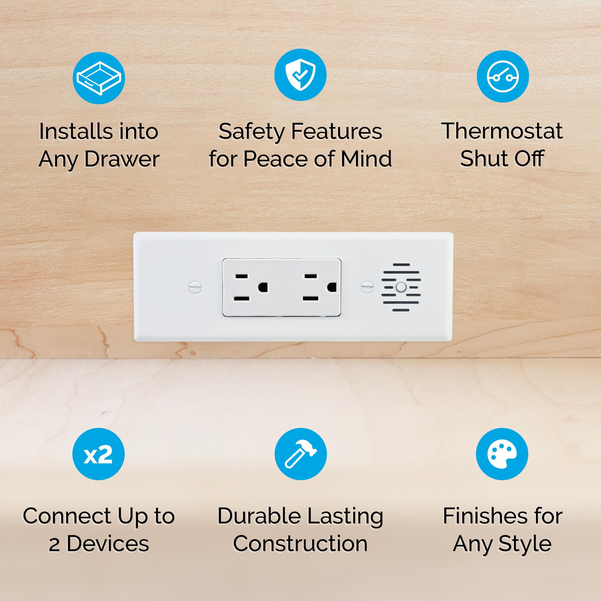Docking Drawer Blade safety shutoff thermostat maintains safe drawer temperatures.