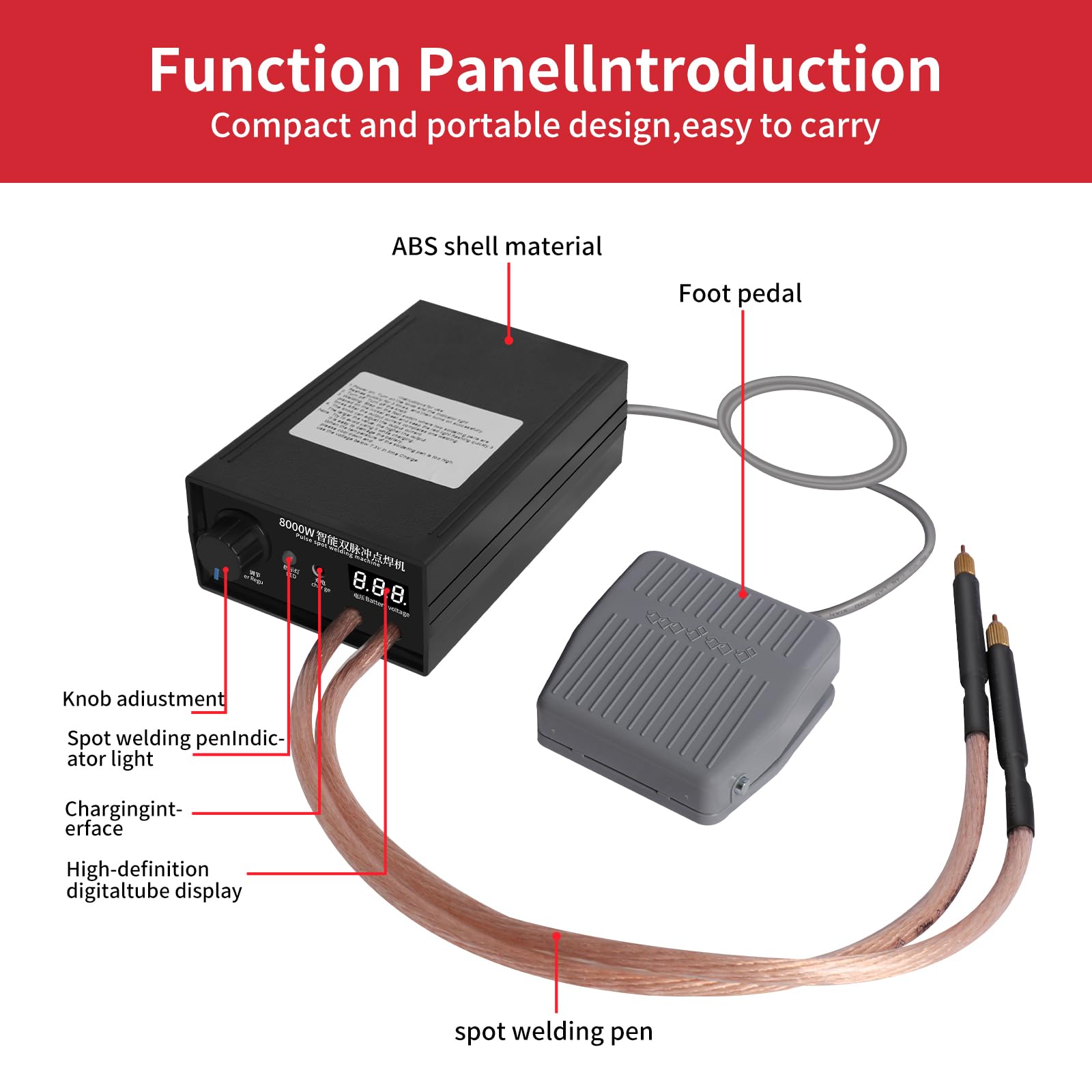 LCD display on Docreate welder shows real-time voltage during use