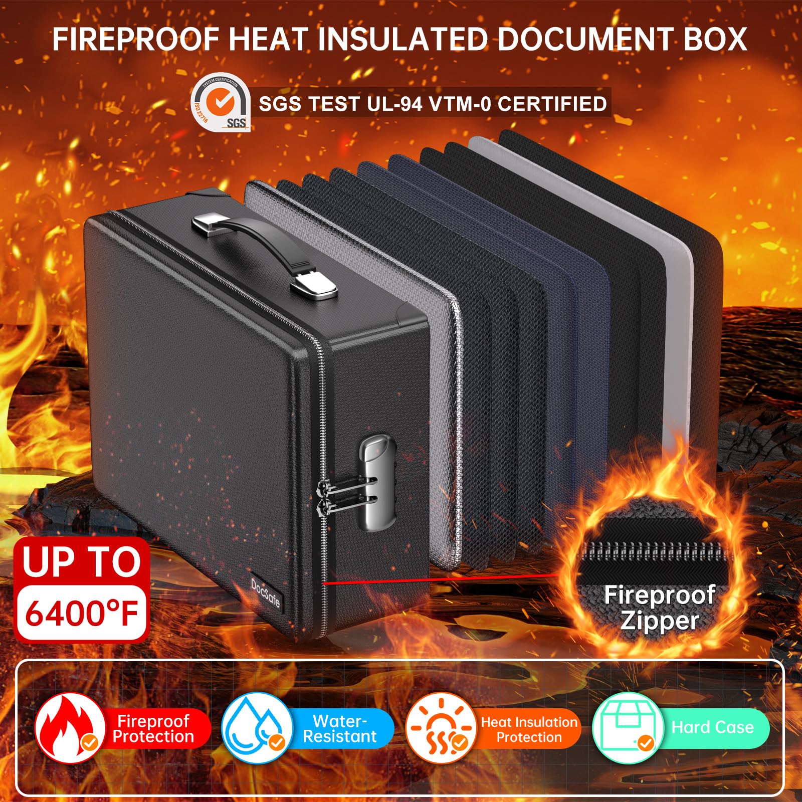 DocSafe 6400F interior compartments organized space for papers and valuables