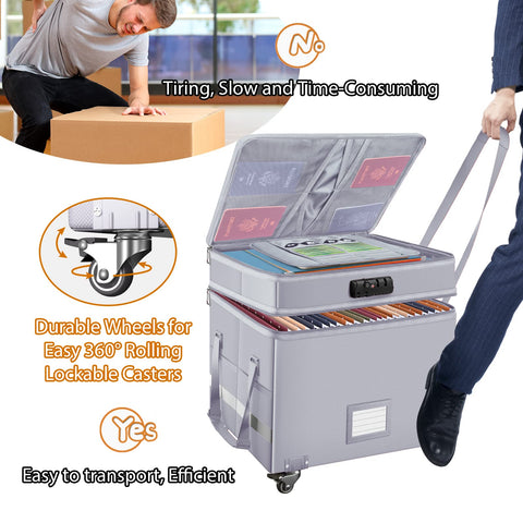 DocSafe combination lock secures compartments for valuables.
