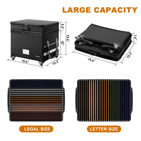 DocSafe fireproof box collapsible design ready for compact storage.