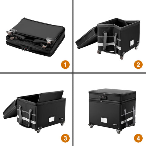 DocSafe fireproof box handle and transport features for easy moving.