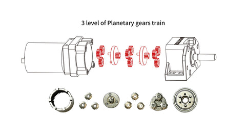 DOCYKE gear motor 8mm shaft close-up ideal for secure couplings.
