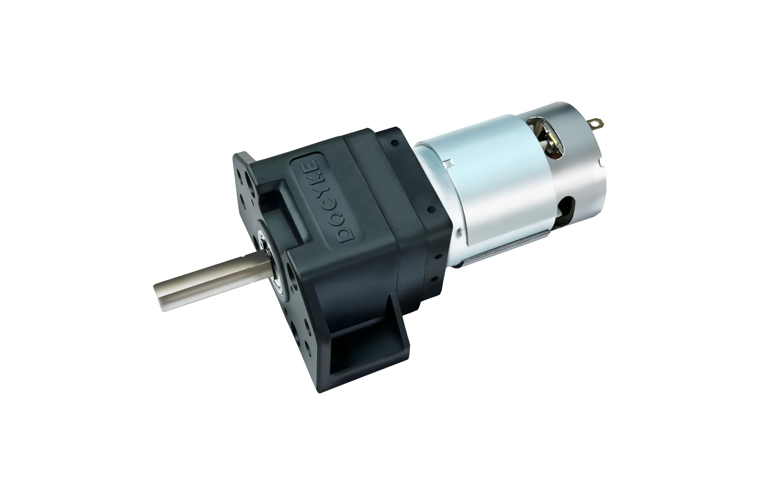 DOCYKE planet gear motor side view shows compact high-torque design for DIY projects.