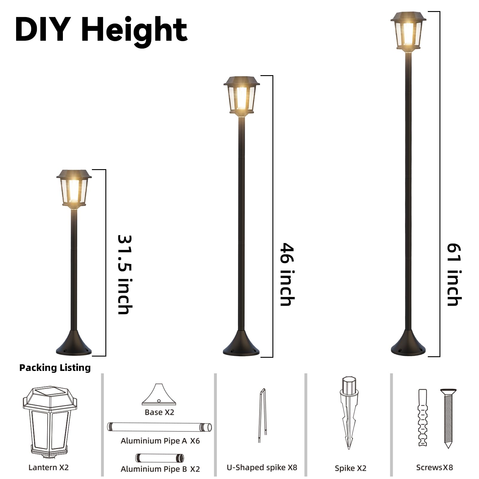 Easy installation with ground spike or permanent base.