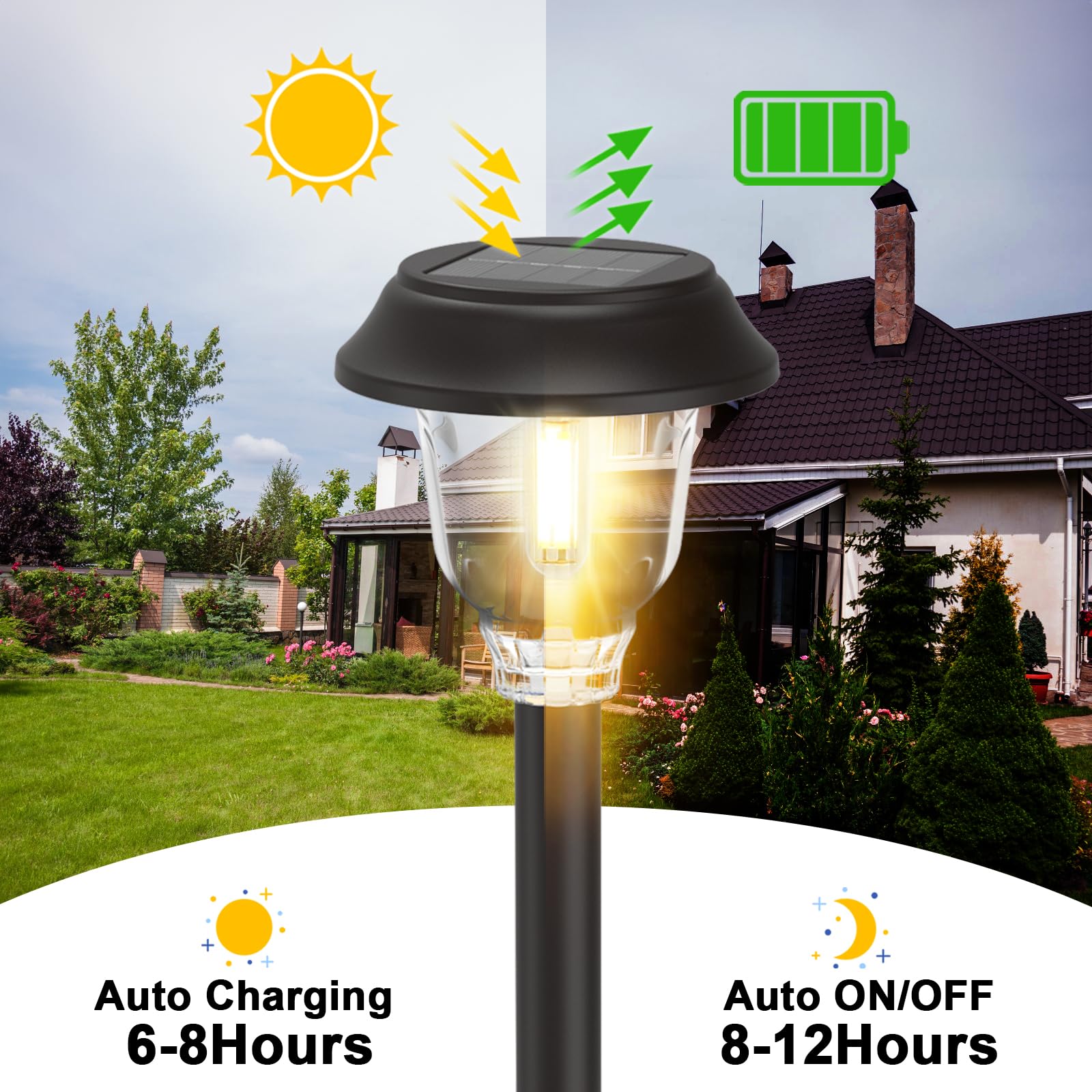 Doeslag outdoor-lighting-ground-stake installation enables quick, wire-free setup by the path.