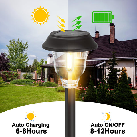 Doeslag outdoor-lighting-ground-stake installation enables quick, wire-free setup by the path.