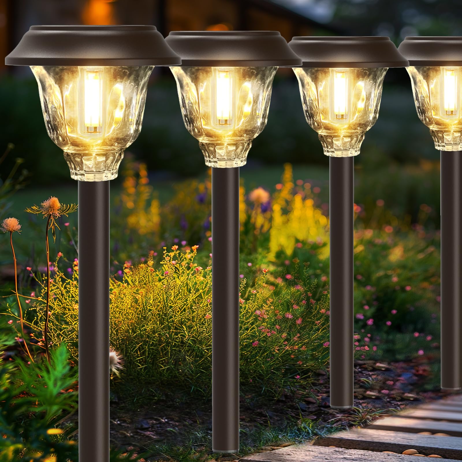 DOESLAG 3000K warm white glow creates inviting garden ambience.
