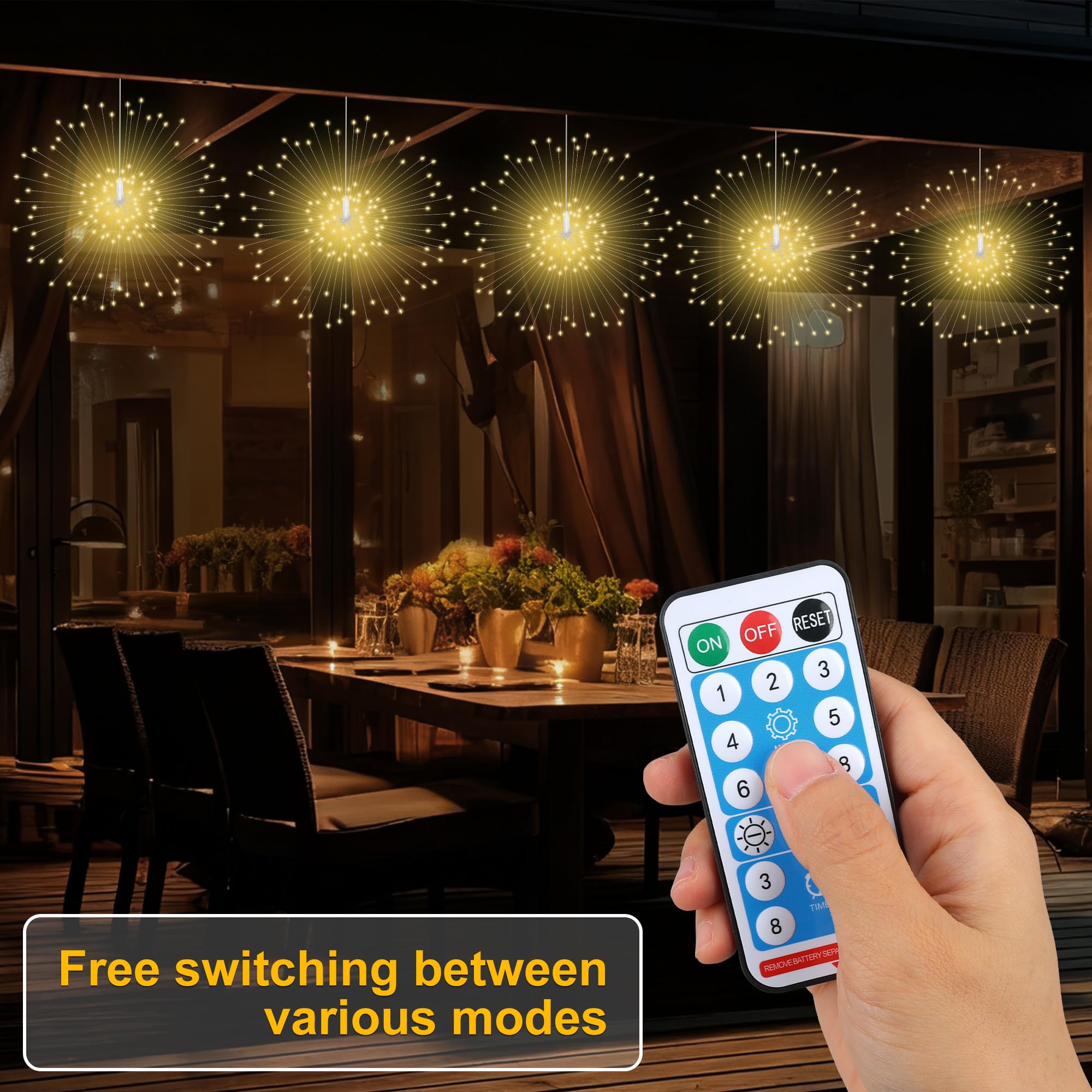 Dofulay 120 LED firework light for long-lasting outdoor ambiance