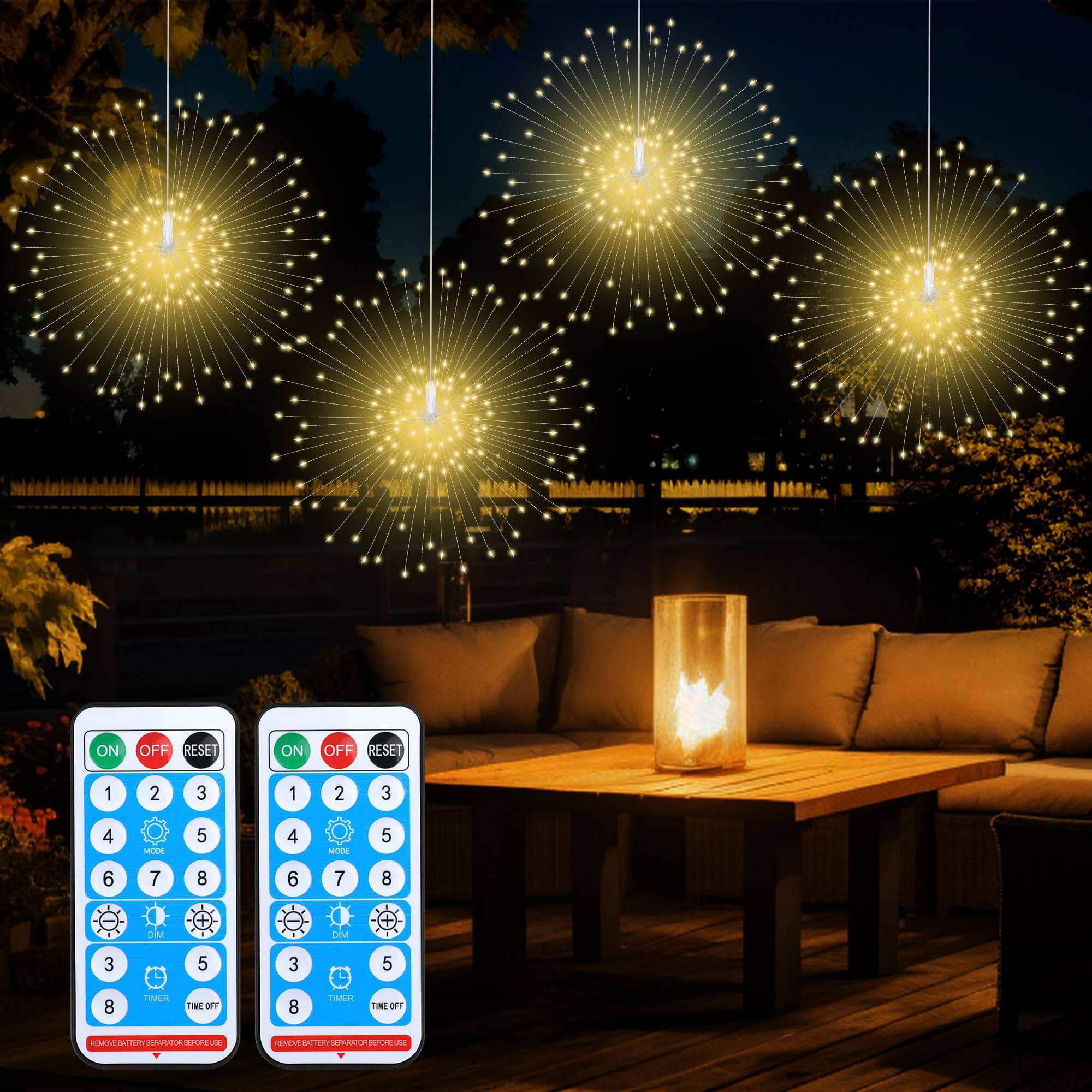 Dofulay starburst sphere light with remote for easy party decoration