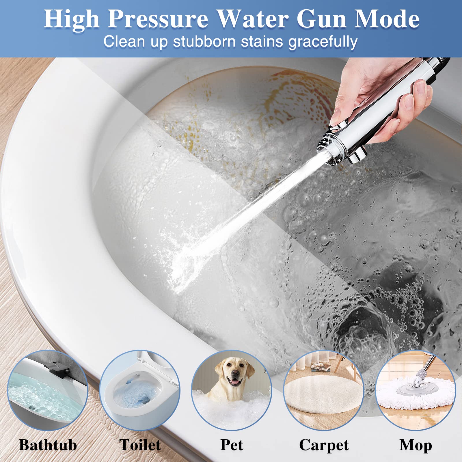 DOILIESE detachable shower head face for easy cleaning and POINT JET