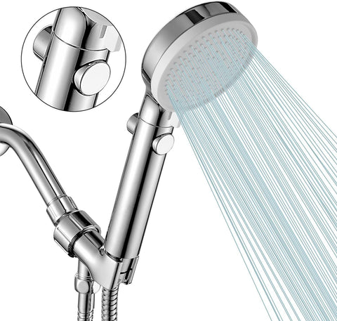 DOILIESE handheld shower head with chrome finish for powerful rinse