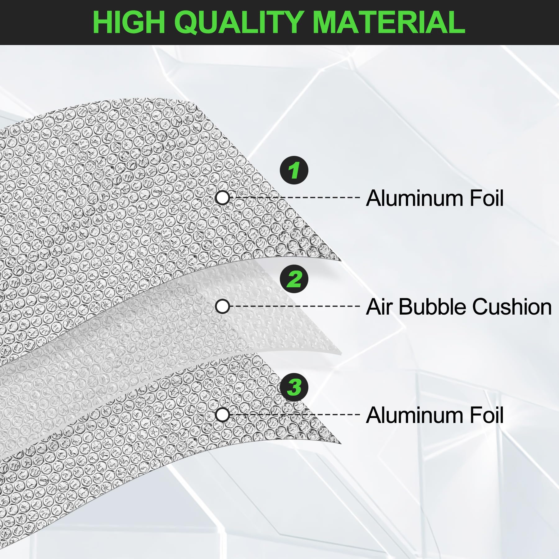 dojobkinb double-sided aluminum foil with bubble cushion improves insulation.