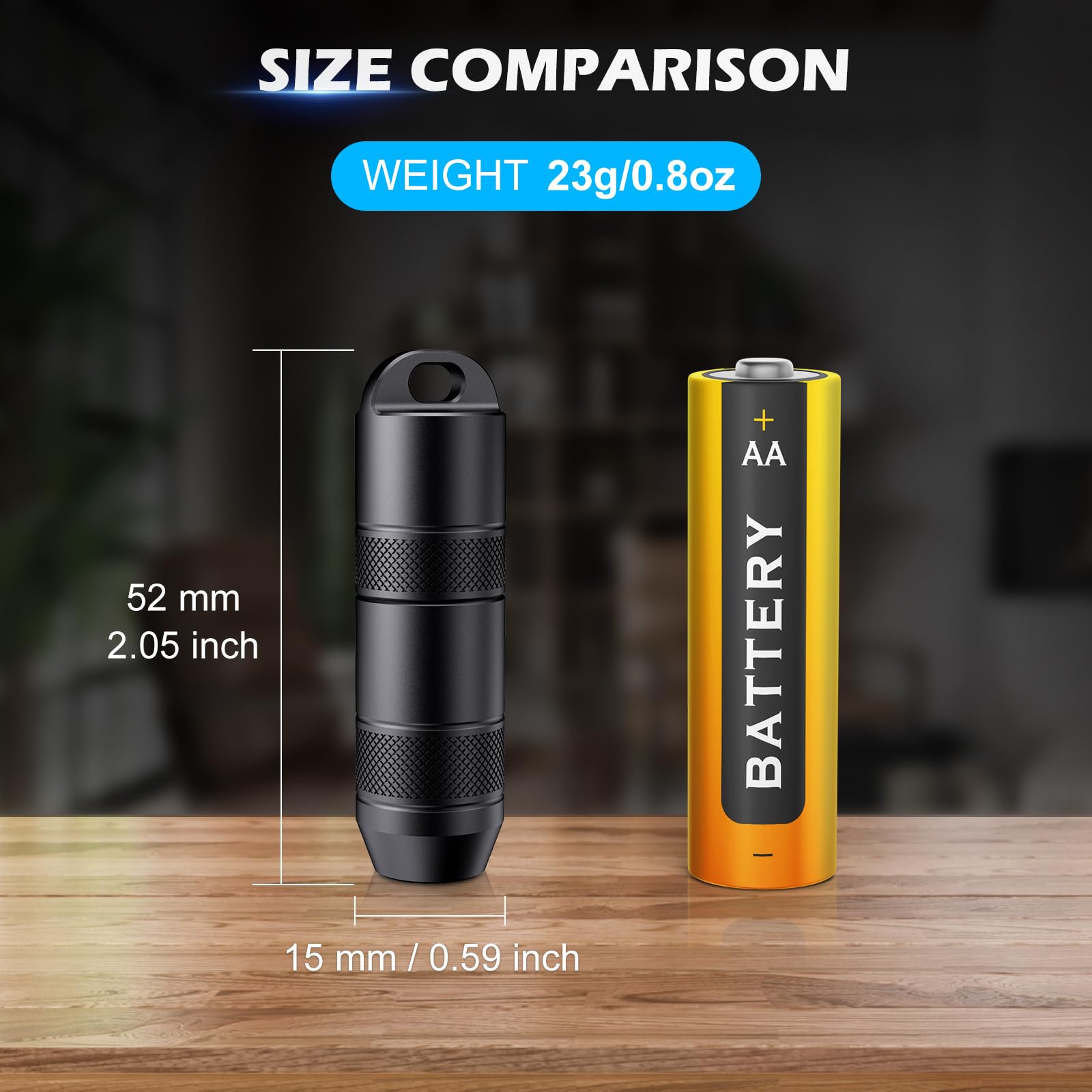 DOKNAAM Mini X1 compact size fits neatly on a keyring or pocket.