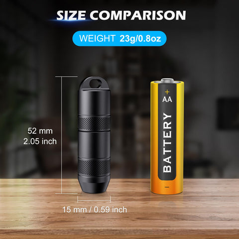 DOKNAAM Mini X1 compact size fits neatly on a keyring or pocket.