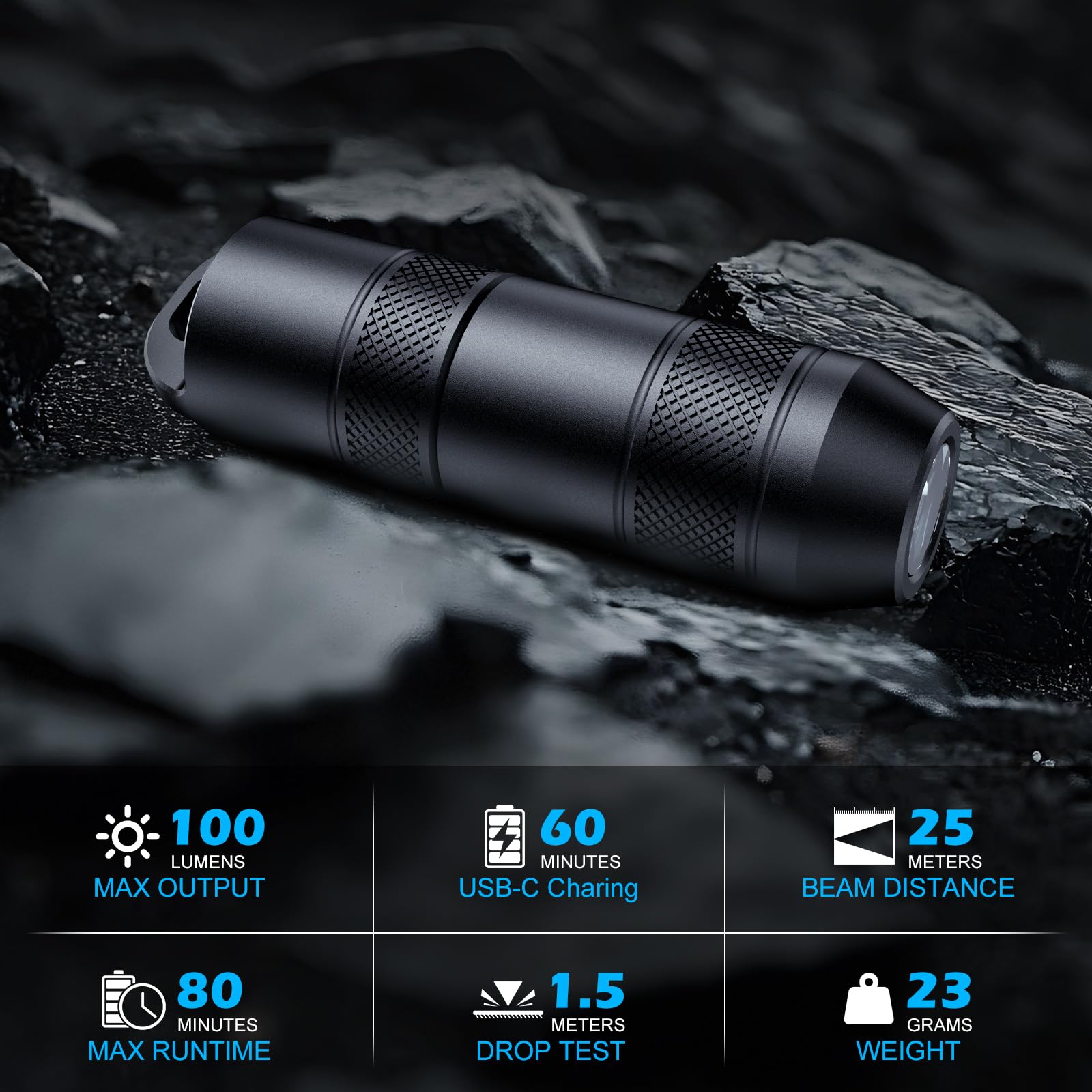 DOKNAAM Mini X1 magnetic base provides stable illumination on metal surfaces.