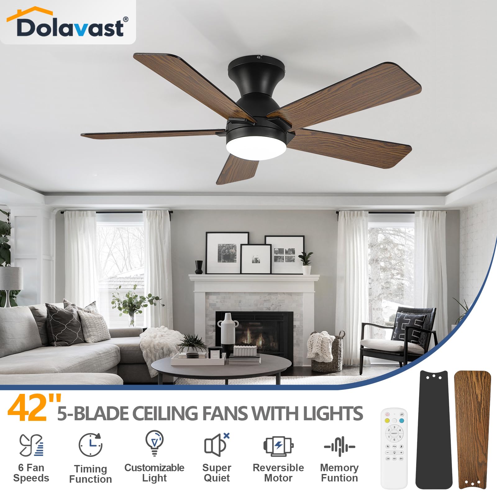 Dolavast dimmable LED light with 3000–6500K color options