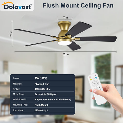 Dolavast flush mount design saves ceiling space in bedrooms