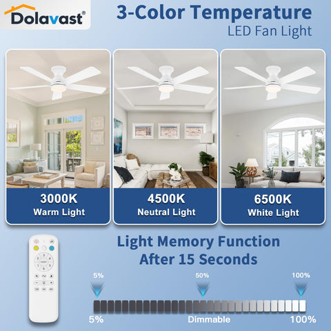 Dolavast LED light offers color temperature options and dimming for ambient lighting.