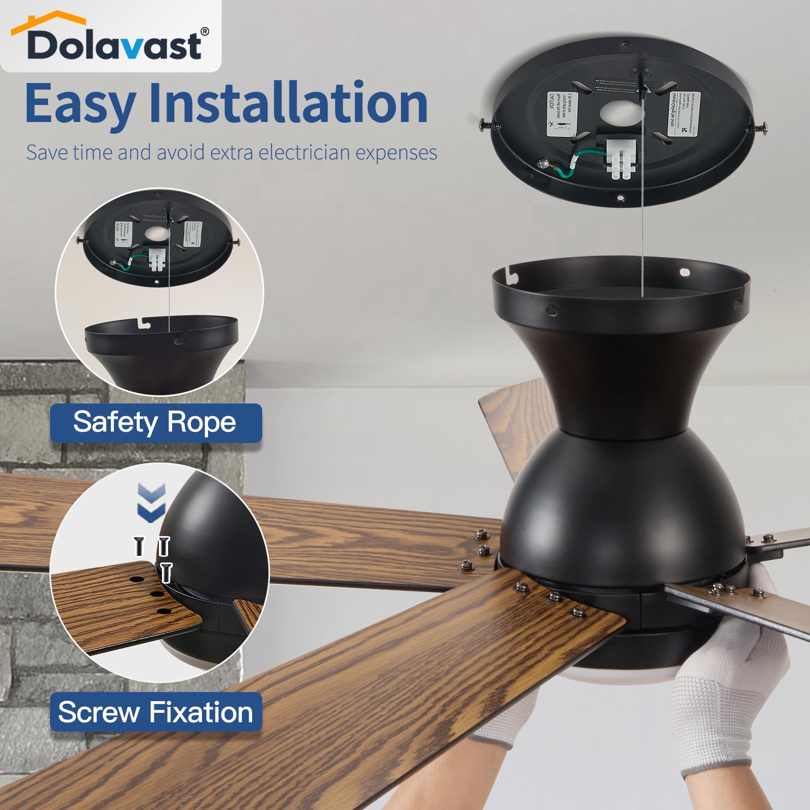 Dolavast quiet DC motor delivers near-silent cooling for peaceful rooms.