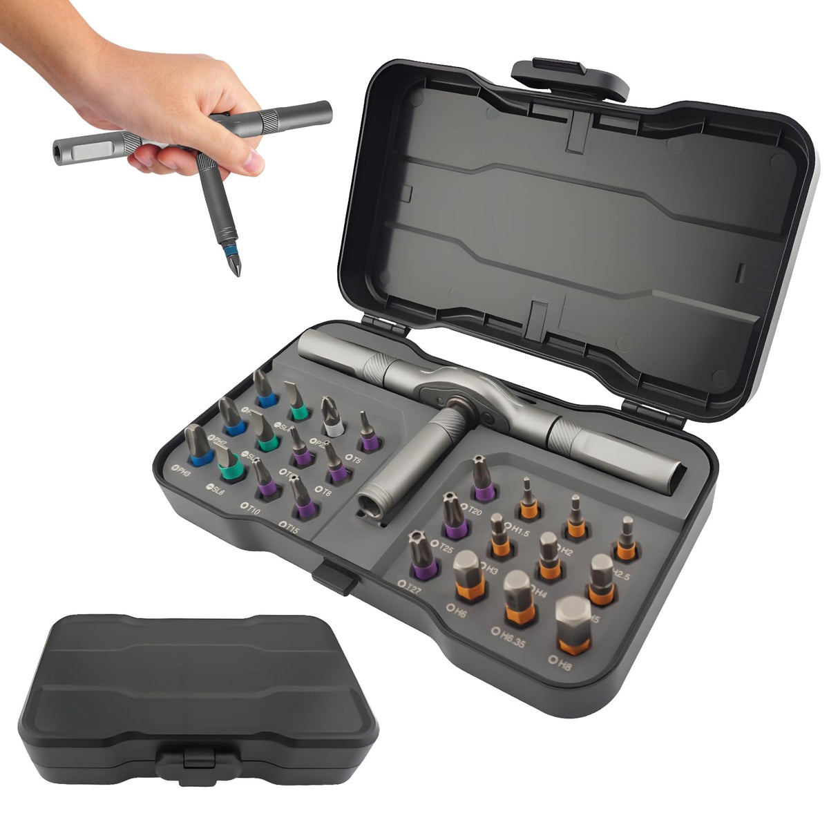 Dolcety 24 in 1 magnetic ratchet screwdriver set in case for versatile DIY projects
