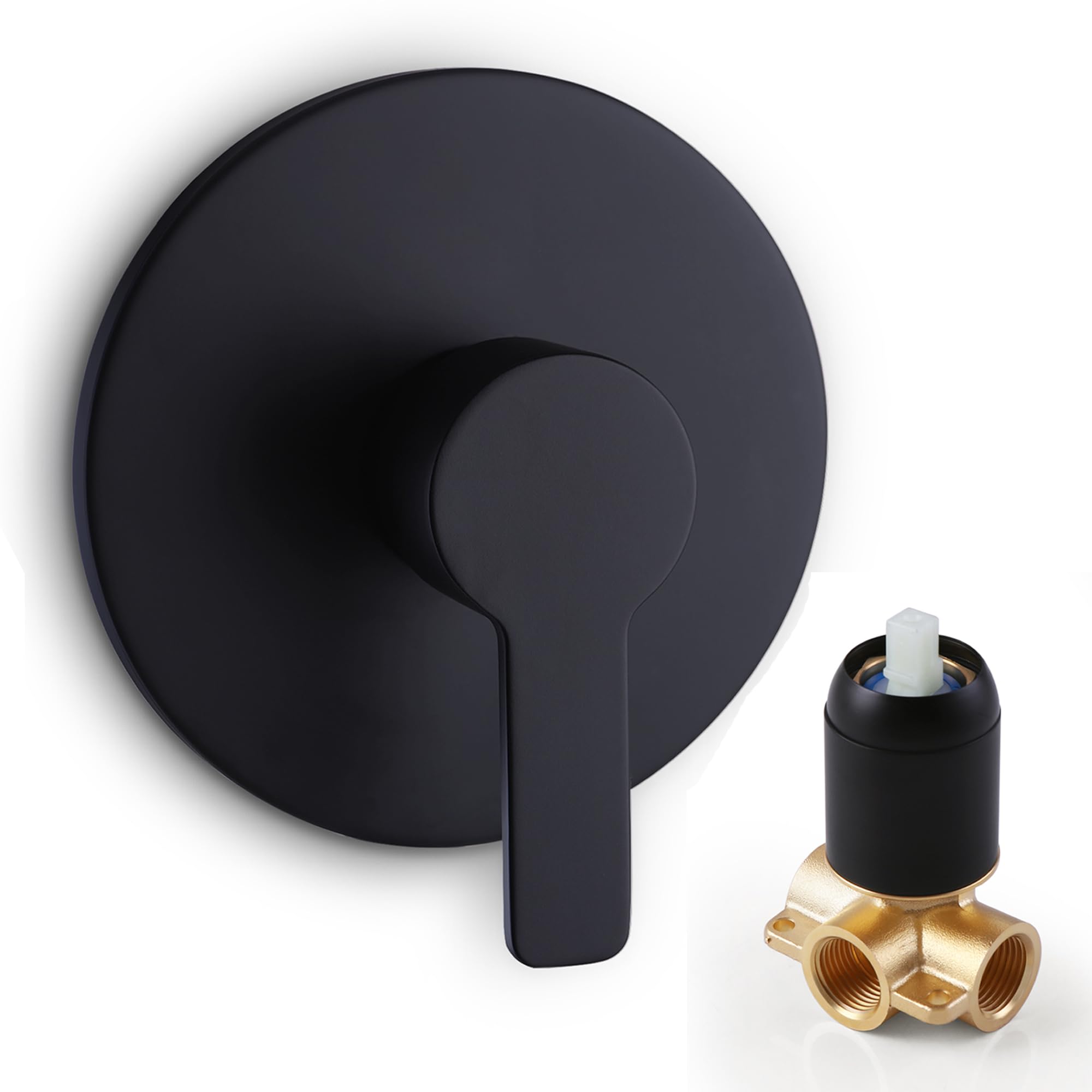 DOLGABA shower valve handle with matte black finish, fingerprint resistant and easy to clean.