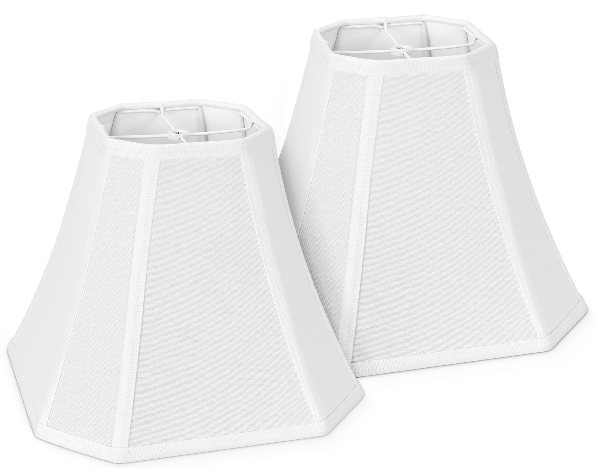 DOLOOTA 2-pack white square cut corner lampshades for modern desks.