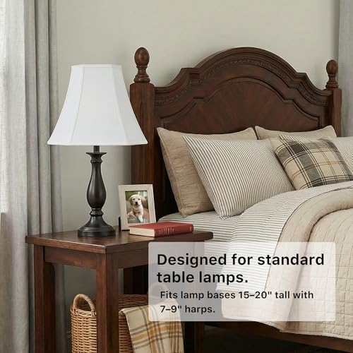DOLOOTA foldable white fabric lampshade for easy storage and shipping.