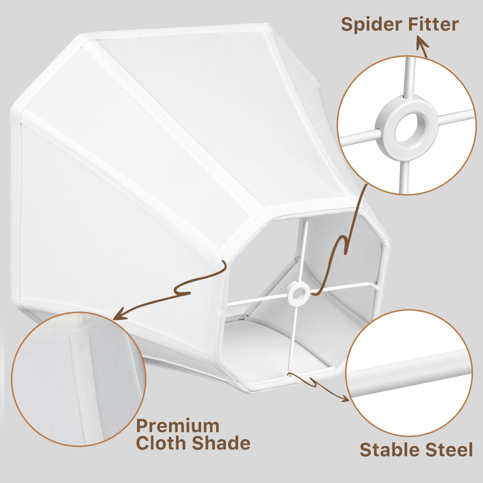 DOLOOTA lampshade with spider fitter fits standard table lamps.