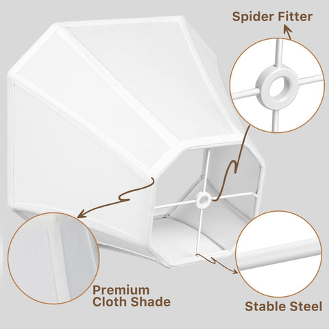 DOLOOTA lampshade with spider fitter fits standard table lamps.