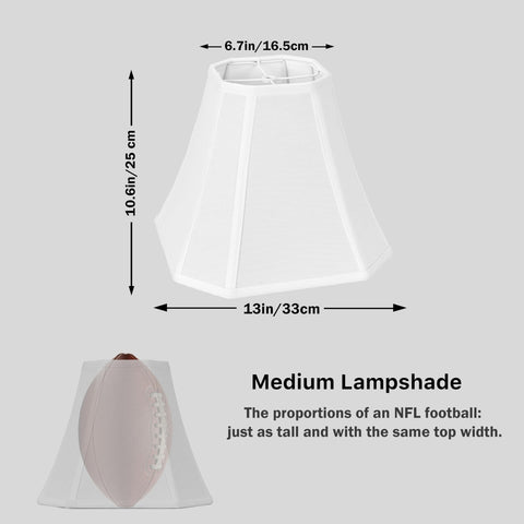DOLOOTA square corner lampshade top view with 6.5-inch top and 13-inch bottom.