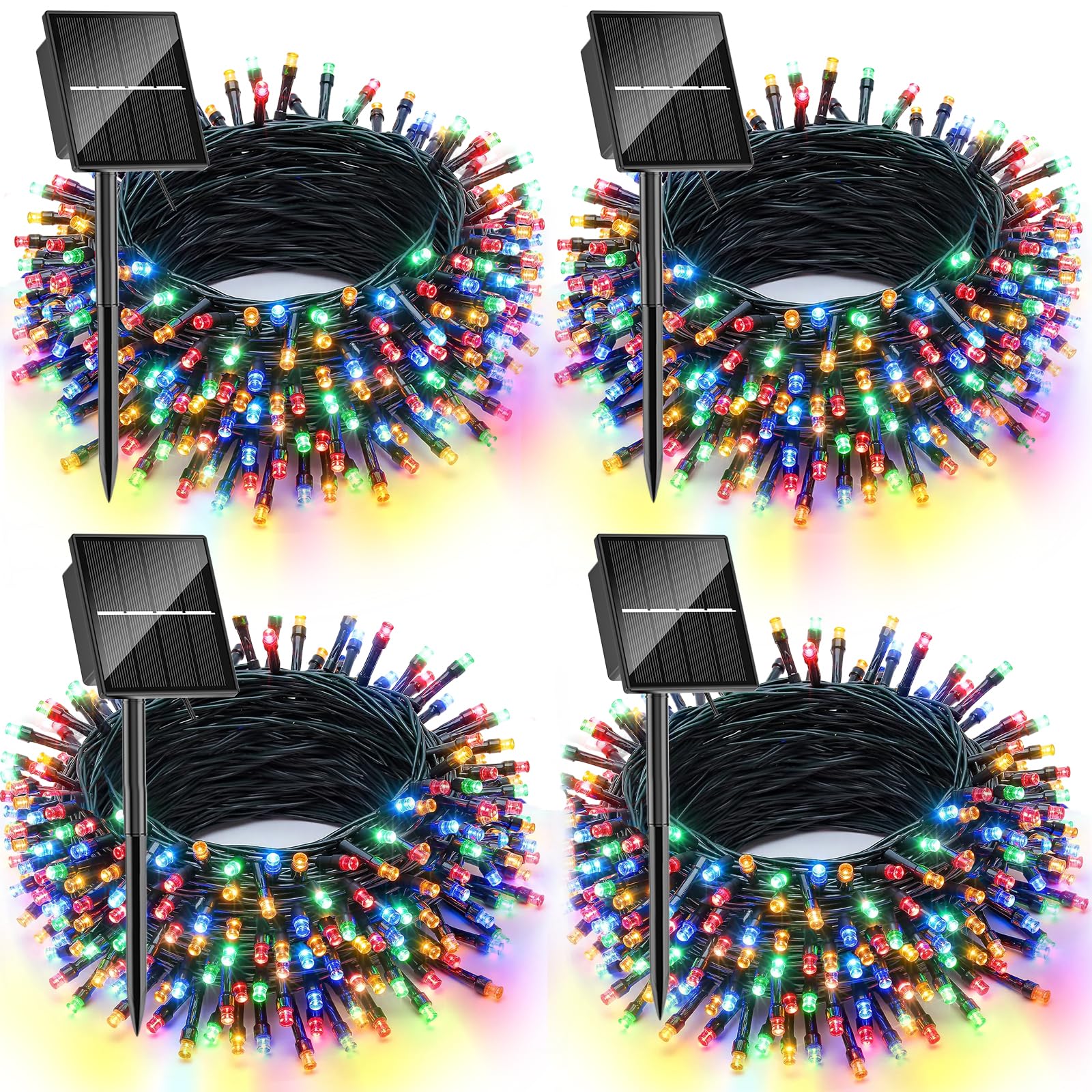 Dolucky 4-pack solar Christmas lights outdoors ready to brighten your yard at dusk.
