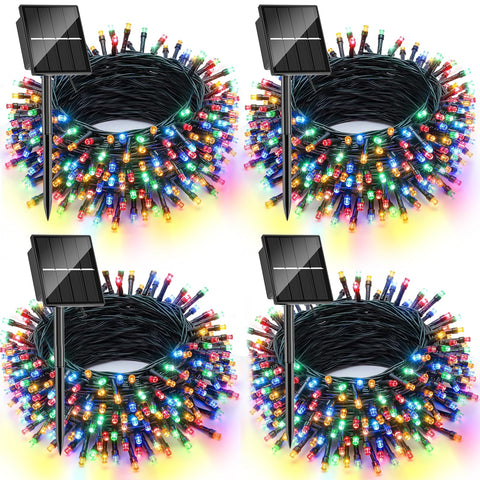 Dolucky 4-pack solar Christmas lights outdoors ready to brighten your yard at dusk.