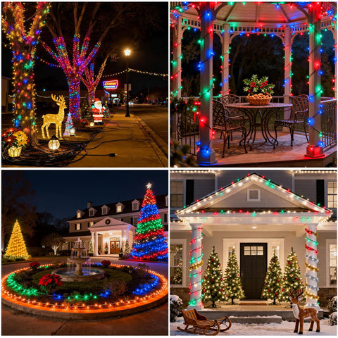 Dolucky strings decorate fences or roofs with bright, hands-free illumination.