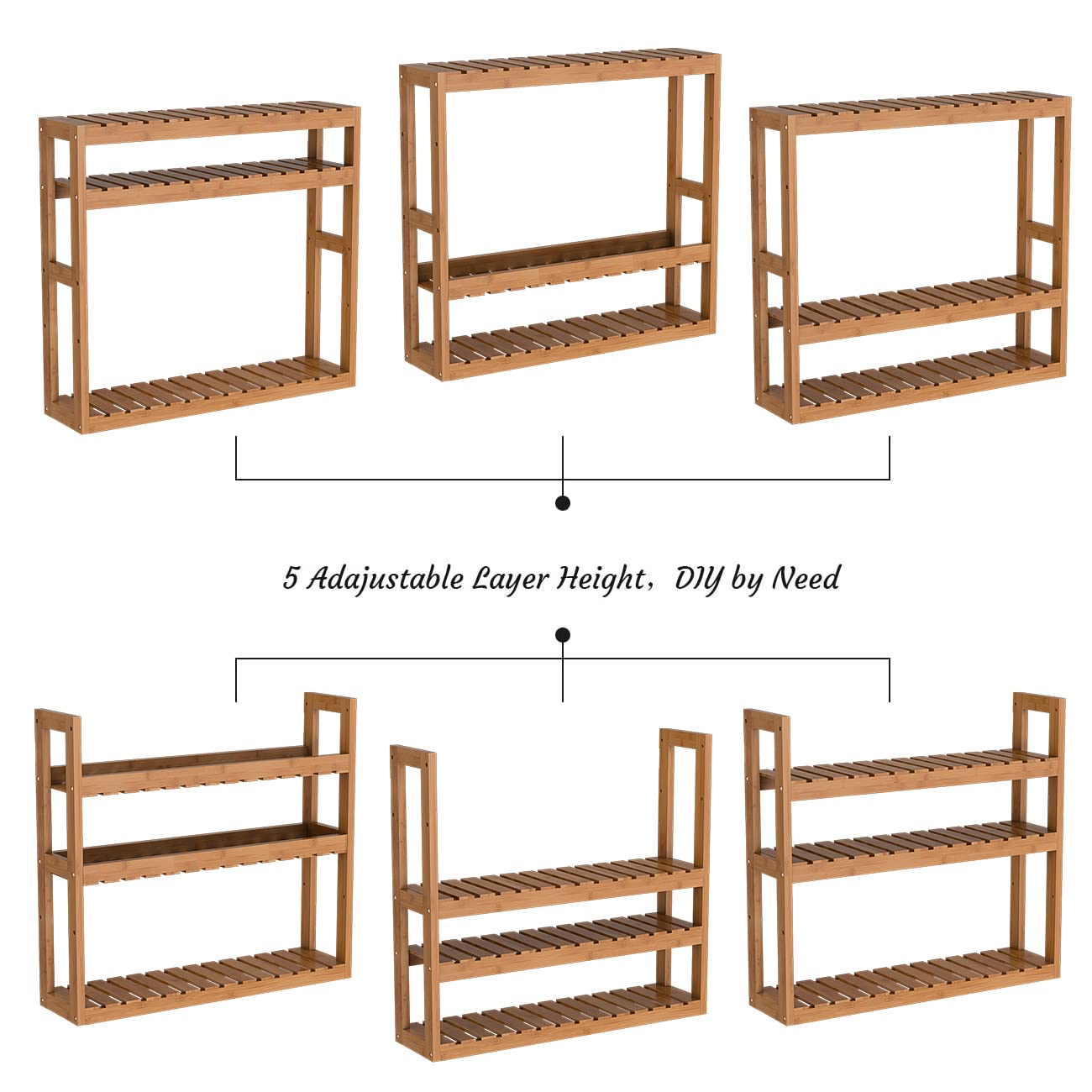 Domax bamboo shelf with smooth edges ensures safe, durable organization