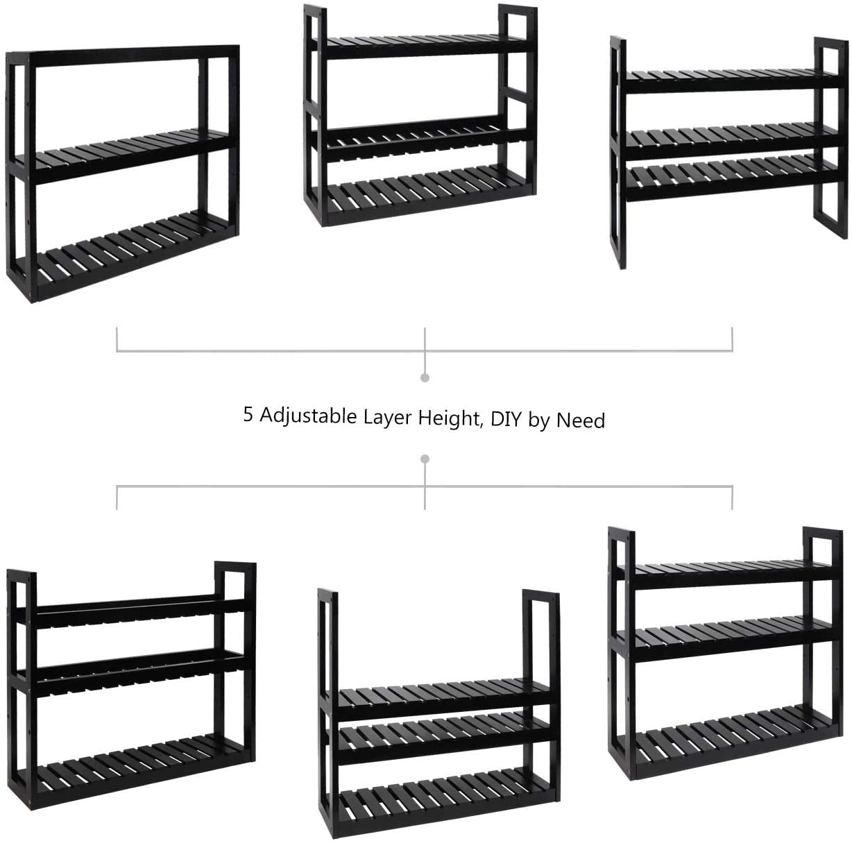 Domax black-finish-bamboo-shelf adds a sleek touch while preserving space.