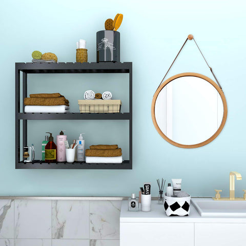 Domax bamboo toilet storage shelf is durable and organizes bathroom essentials.