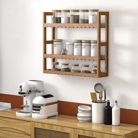 Domax walnut finish bathroom storage shelf complements any decor style